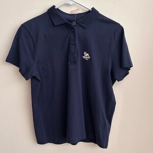 Urban Outfitters BDG Womens Short Sleeve Navy Blue Polo Shirt Size Small